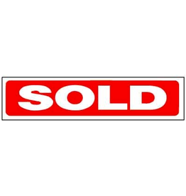 SOLD red with white letters  6 x 24