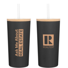 Realtor® Insulated Tumbler with Bamboo Lid & Soft Straw