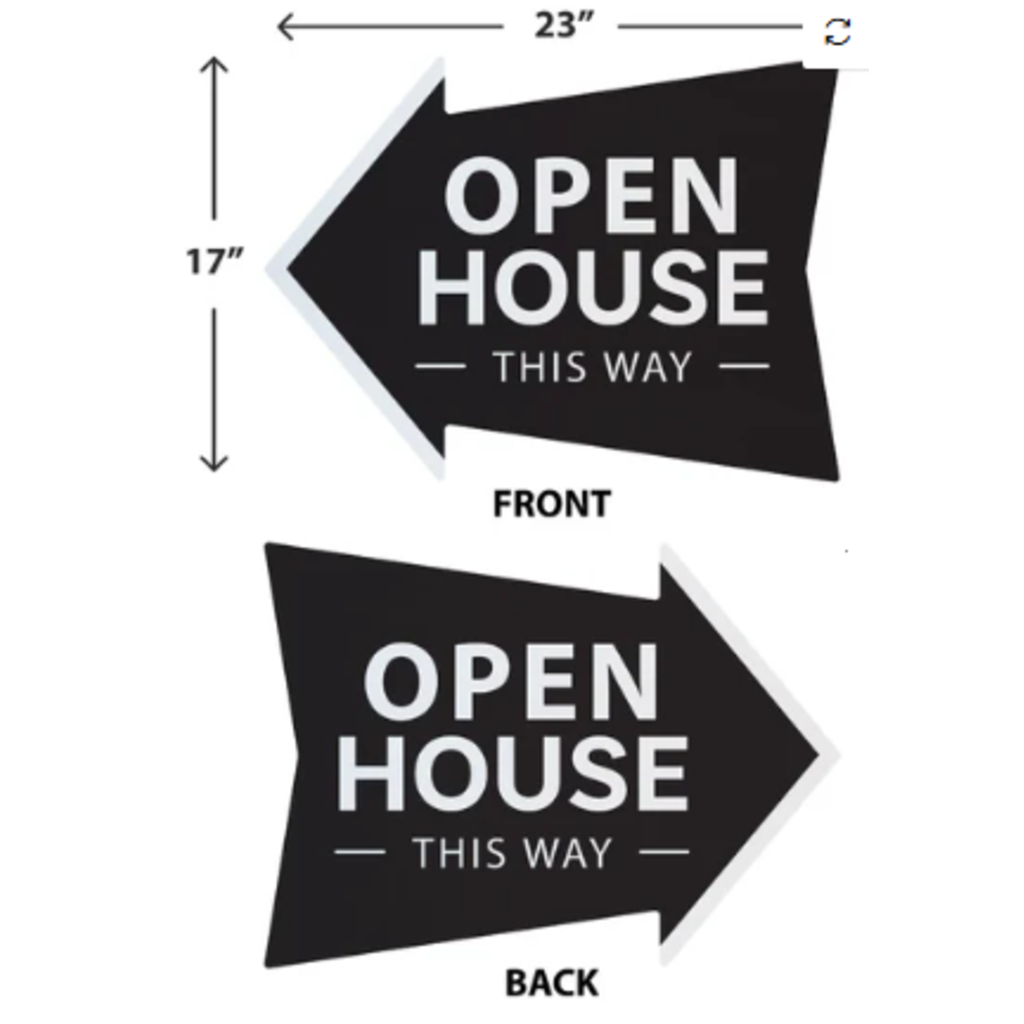 Black di-cut arrow-shaped signs (assorted)