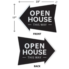 Black di-cut arrow-shaped signs (assorted)