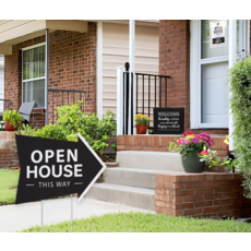 Black di-cut arrow-shaped signs (assorted)