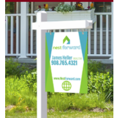 880 White Sign Post 64" tall  with 42" crossarm