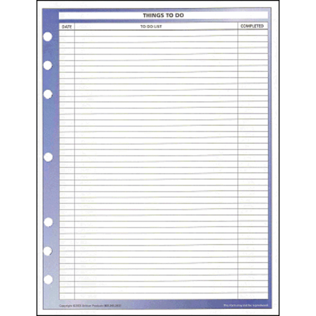 Planner Refill  8.5 X 11 PACK OF 25