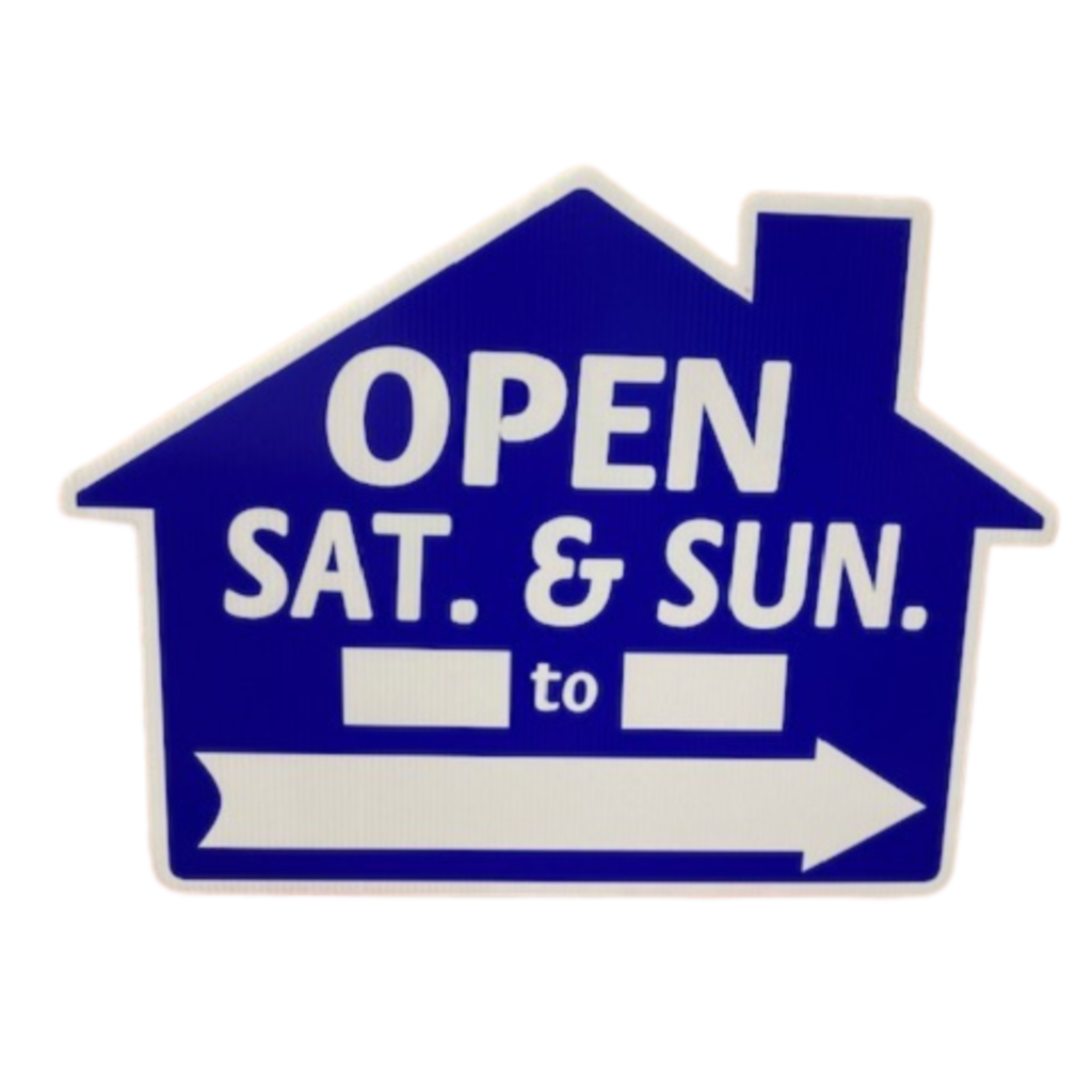 Open Sat & Sun _to_ Di Cut sign