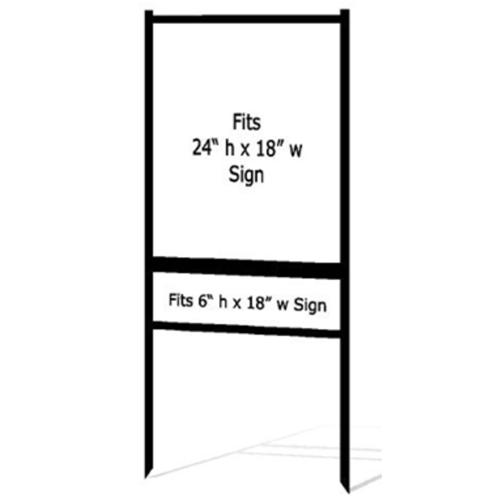 Metal sign frame 18" wide x 24"long with SINGLE rider