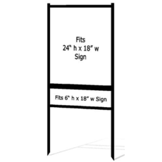 Metal sign frame 18" wide x 24"long with SINGLE rider