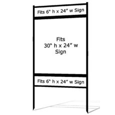 Metal Sign Frame 30"L x 24" W with DOUBLE rider