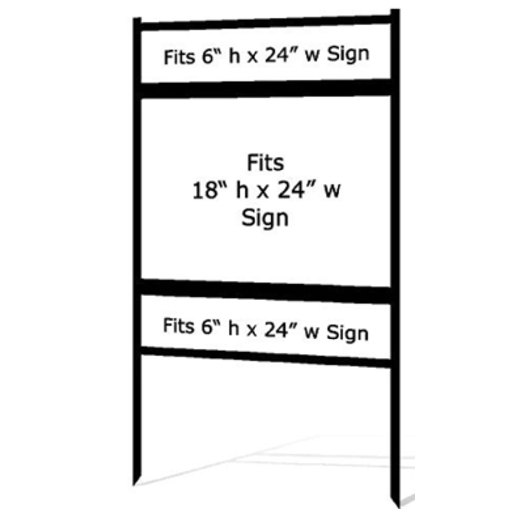 Metal Sign Frame 18" H x 24" W with DOUBLE rider