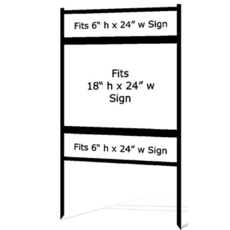 Metal Sign Frame 18" H x 24" W with DOUBLE rider