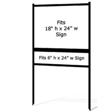 Metal sign frame 18" H x 24" W with SINGLE rider