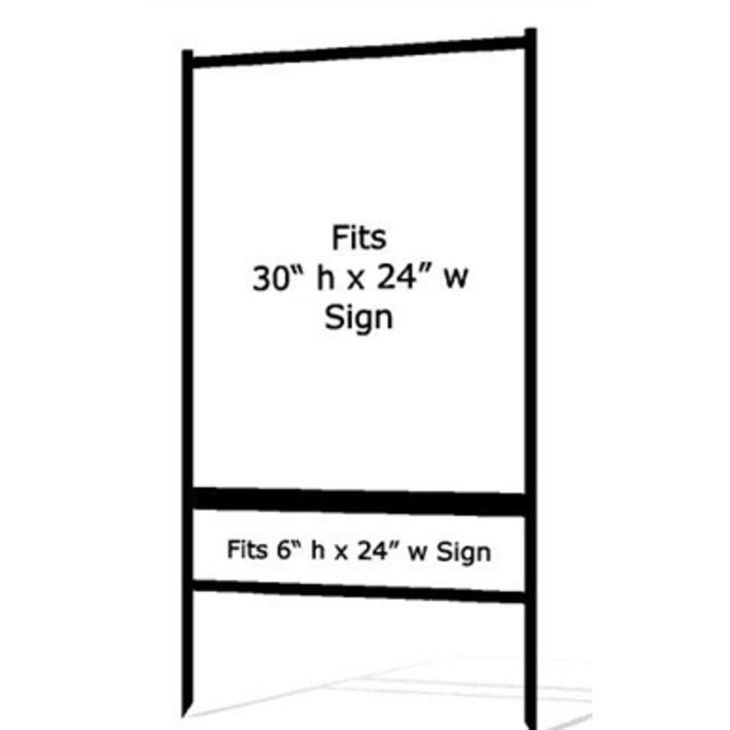 Metal Sign Frame 30" L x 24" wide with SINGLE Rider