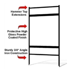 Metal Sign Frame 24 x24 with DOUBLE rider