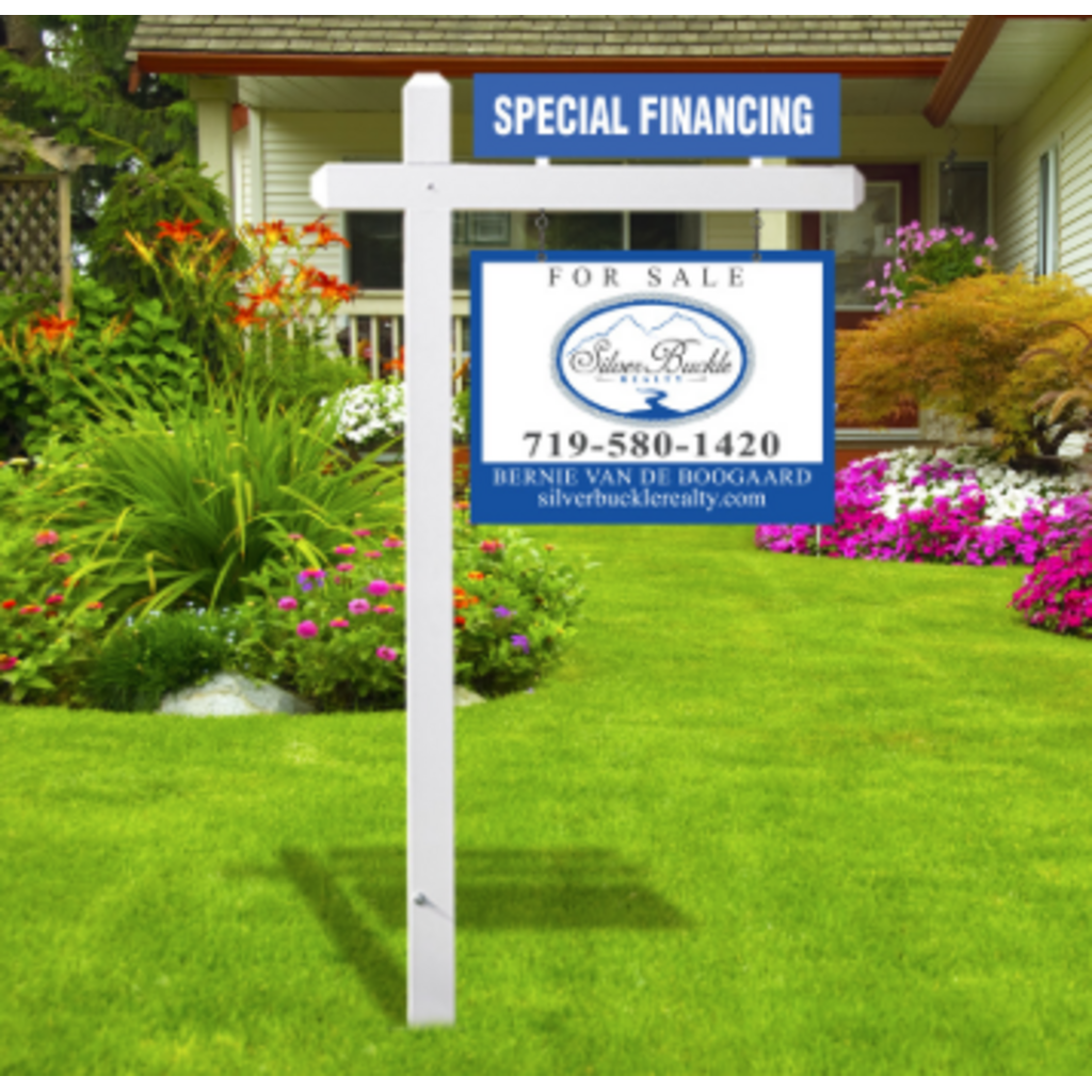 880 White Sign Post 64" tall  with 42" crossarm