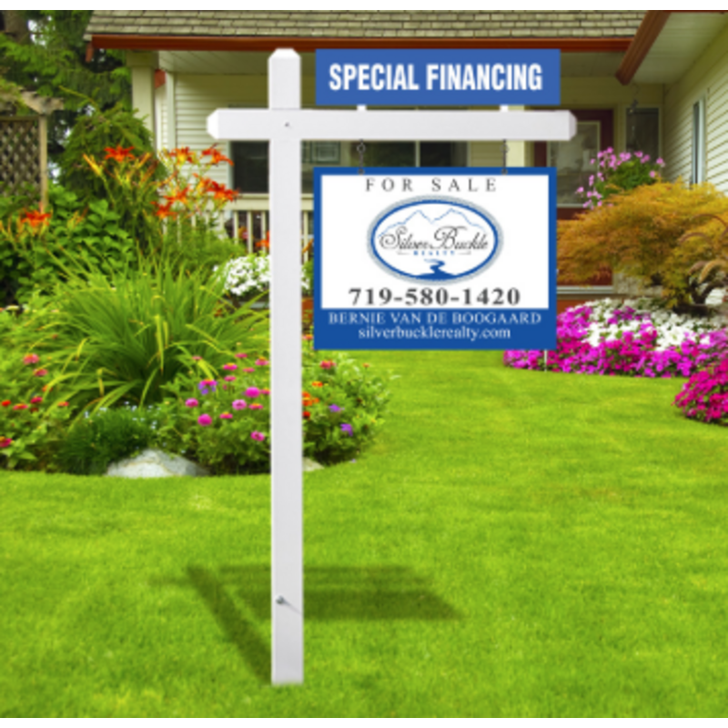 880 White Sign Post 64" tall  with 42" crossarm