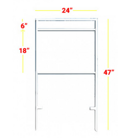 White Metal Sign Frame 18" L x 24" W with Single Rider