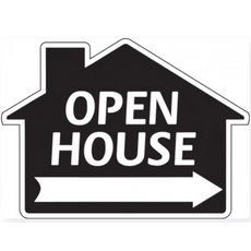 Open House Di Cut Black (house shape)
