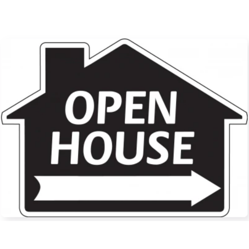 Open House Di Cut Black (house shape)