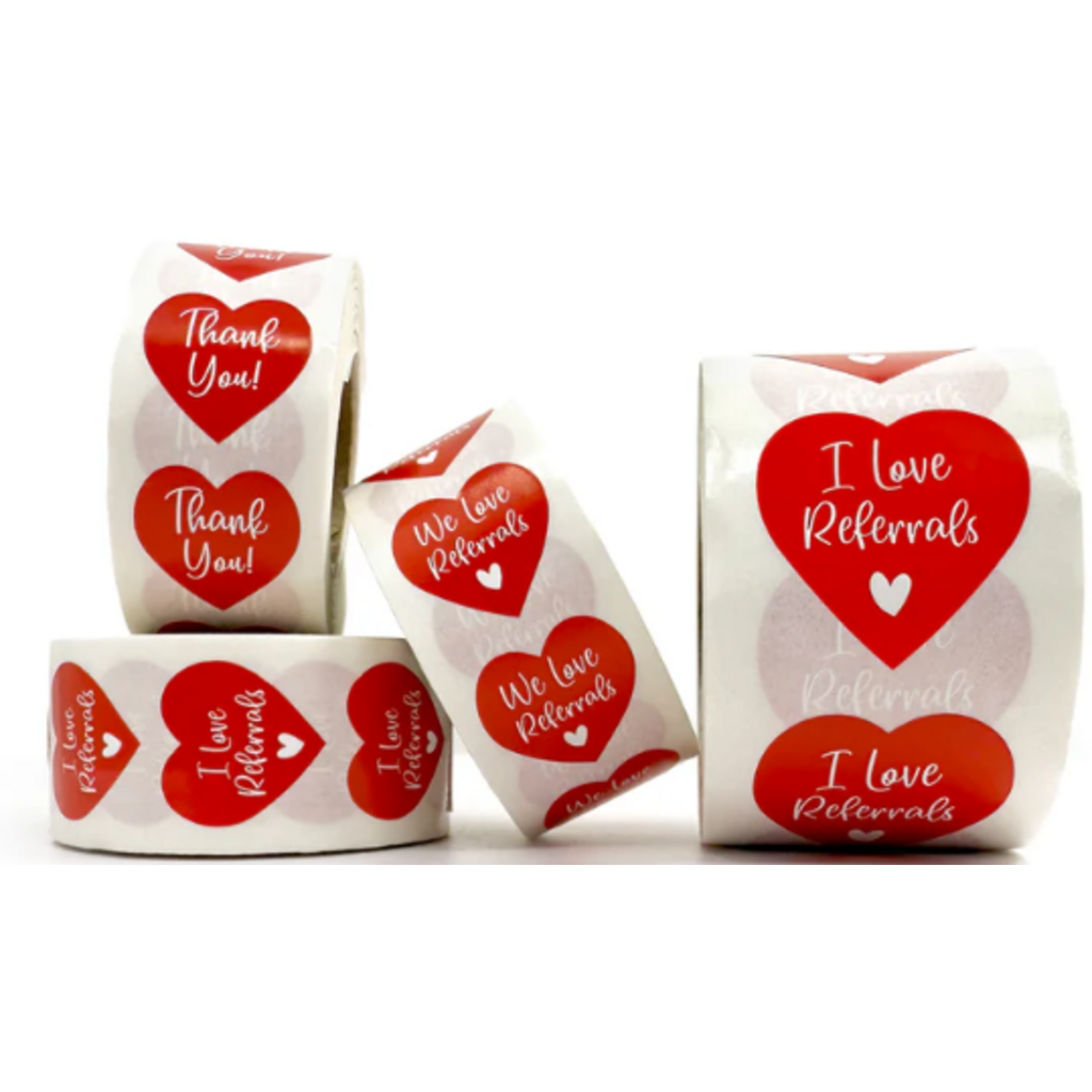 Heart-shaped stickers