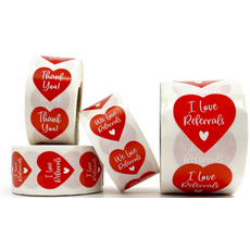 Heart-shaped stickers