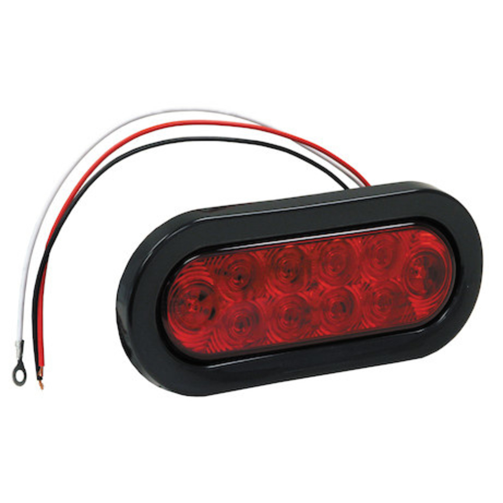 Buyers Products Company 6 Inch Red Oval Stop/Turn/Tail Light with 10 LEDs Kit (PL-3 Connection, Includes Grommet and Plug)