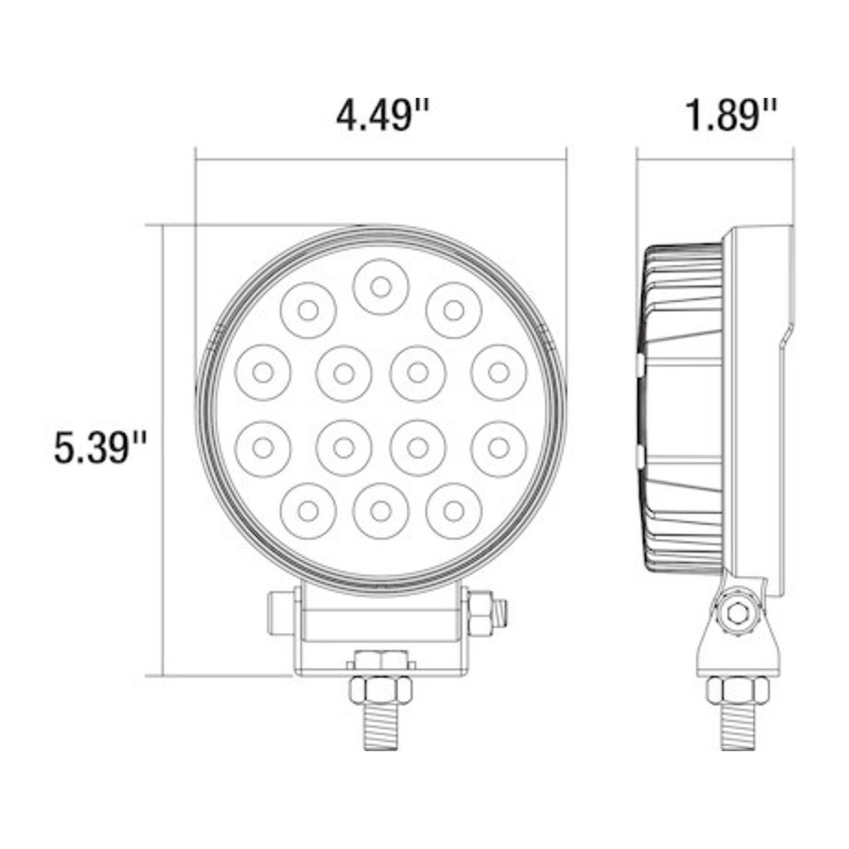 Buyers Products Company Ultra Bright 5 Inch Wide Round LED Flood Light