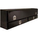 Buyers Products Company Black Diamond Tread Aluminum Contractor Truck Box with Lower Drawers Series