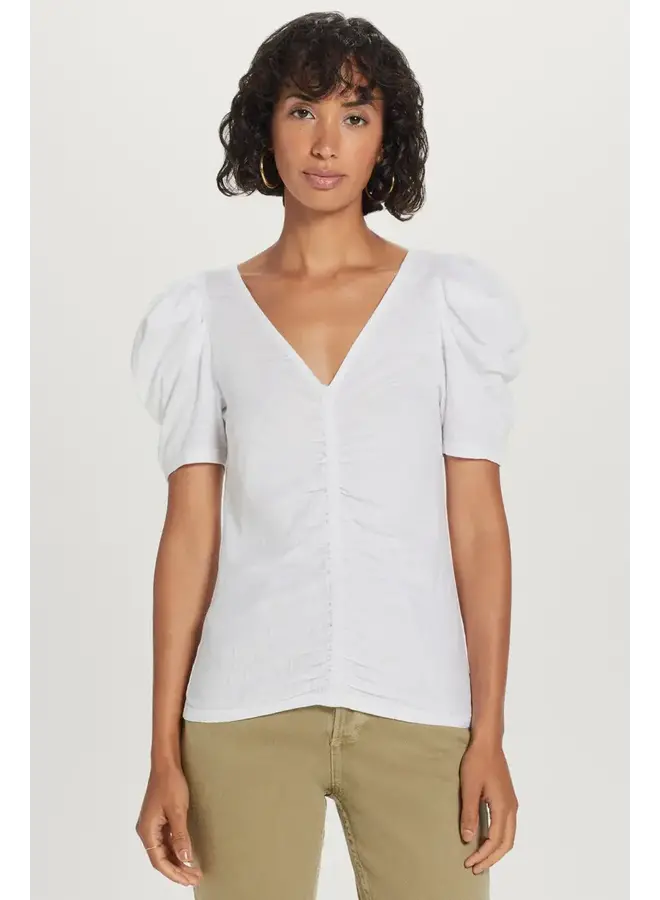 RUCHED PUFF SLV WHT