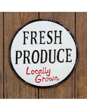 Fresh Produce Metal Sign