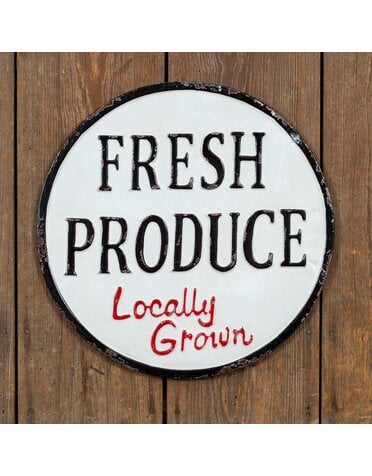 Fresh Produce Metal Sign