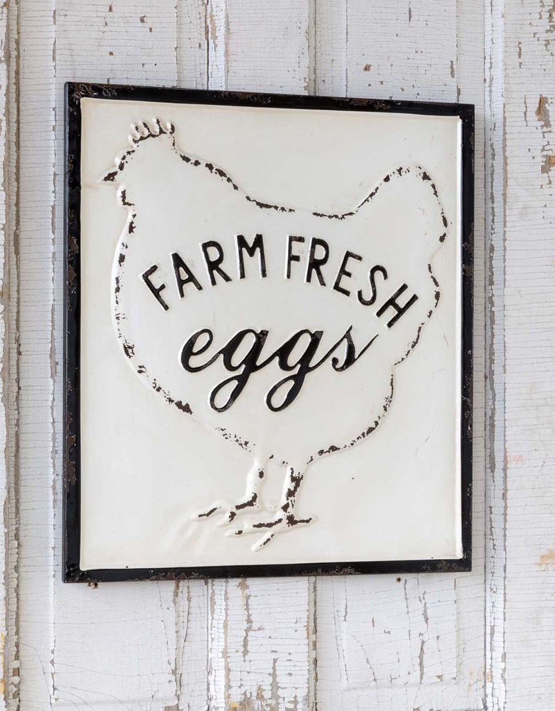 Farm Fresh Eggs Embossed Metal Sign Down South Inc