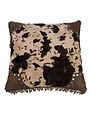18" x 18" Scalloped Faux Cowhide Pillow
