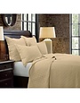 Diamond Pattern Linen Quilt, Khaki - Queen