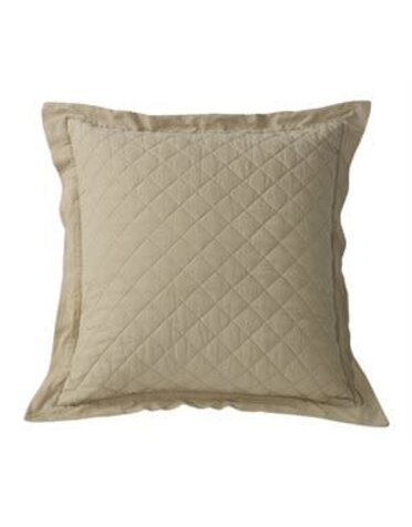 Diamond Pattern Linen Quilted Euro Sham 26x26-Khaki