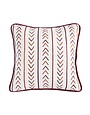 Embroidered Pillow W/ Stripe Embroidery Detail 18x18