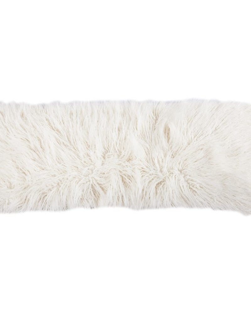 Mongolian Faux Fur Pillow 14x36 White Down South Inc