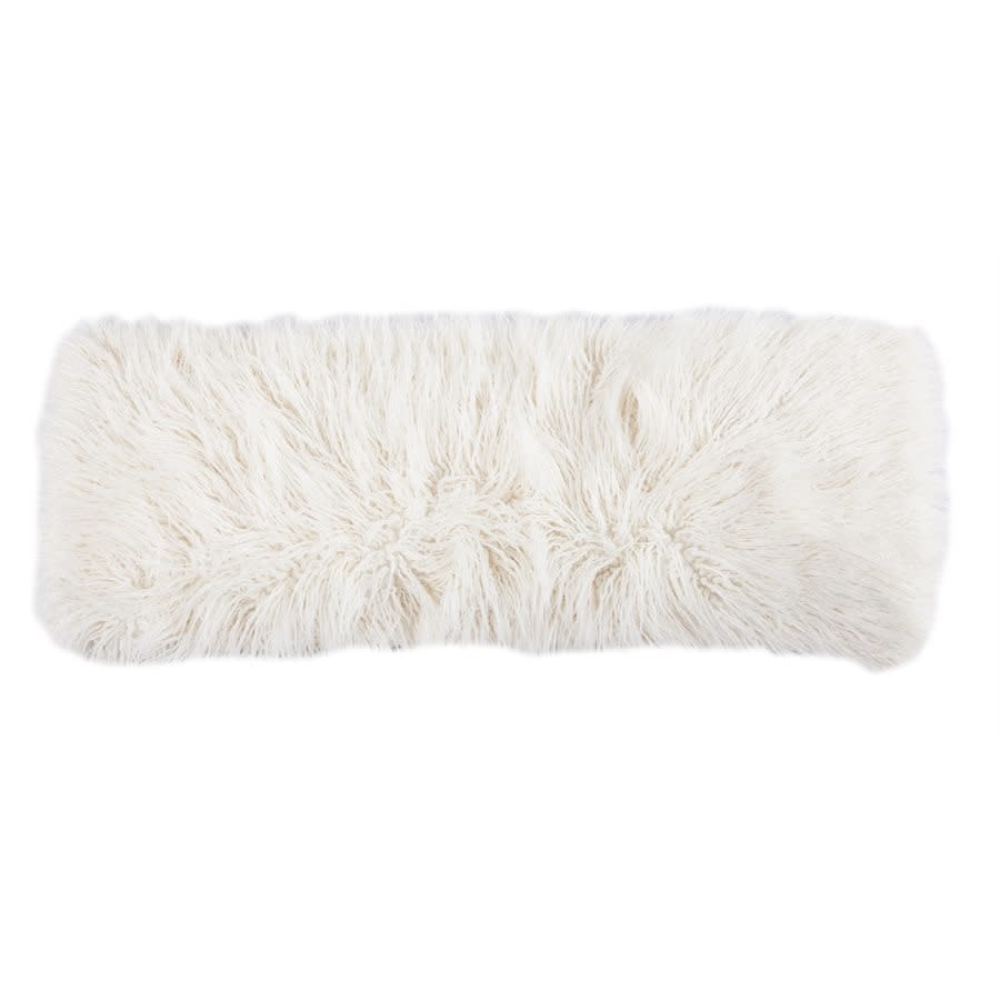 Mongolian Faux Fur Pillow 14x36 White Down South Inc