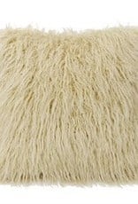 Mongolian Faux Fur Pillow 18 x 18 Cream