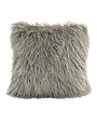 Mongolian Faux Fur Pillow 18 x 18 Gray