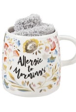 Allergic to Mornings Ceramic Cup & Sock Gift Set 12 OZ