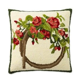 Geranium Wreath Indoor/Outdoor Pillow 18X18