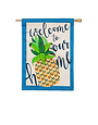 Welcome to Our Home Pineapple House Burlap Flag