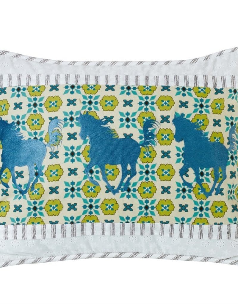 HORSE EMBRODIERY PILLOW 16X21