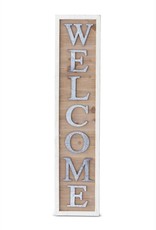 35.25 Inch Vertical Wood Sign with Tin "Welcome"