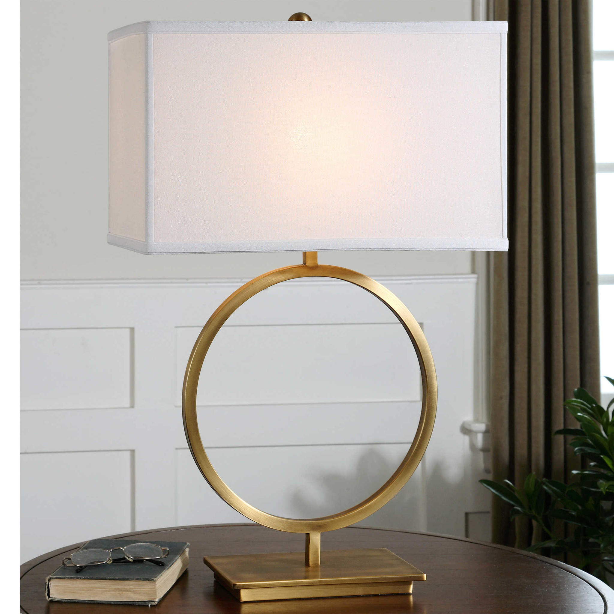 Uttermost Duara One Light Table Lamp in Brushed Brass