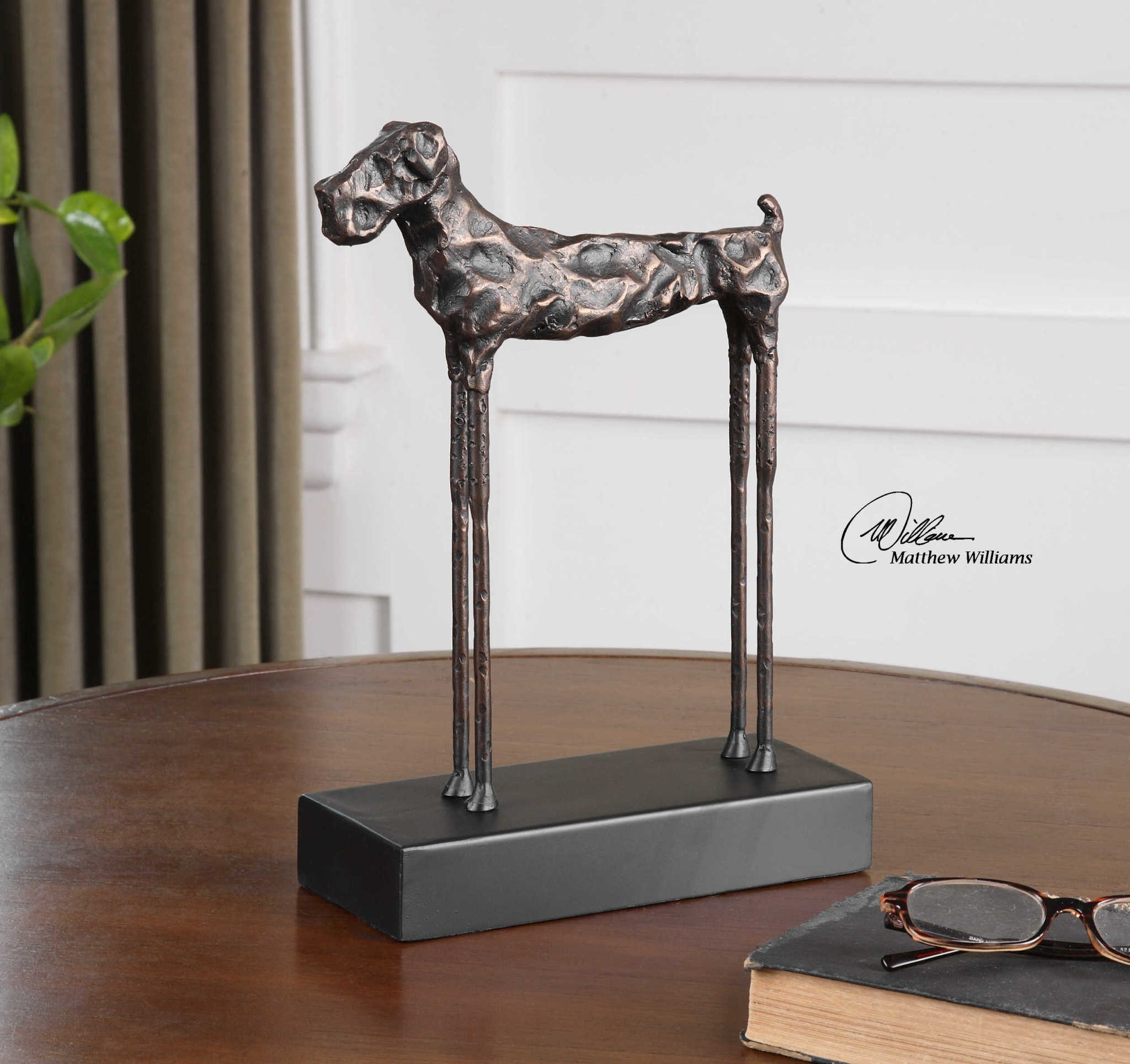 Maximus Sculpture in Cast Iron w/Golden Bronze Highlights