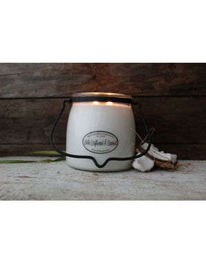 Butter Jar 16 oz White Driftwood and Coconut