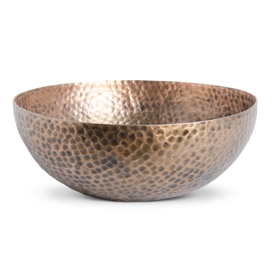 11.25" Metal Bowl with Antiqued Copper Finish