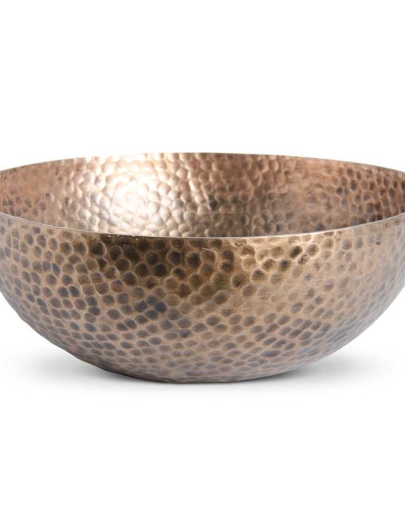 11.25" Metal Bowl with Antiqued Copper Finish