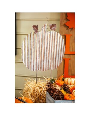 Galvanized Pumpkin Metal Laser Cut Yard Sign