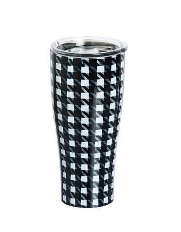 Houndstooth Stainless Steel Beverage Cup 17 oz